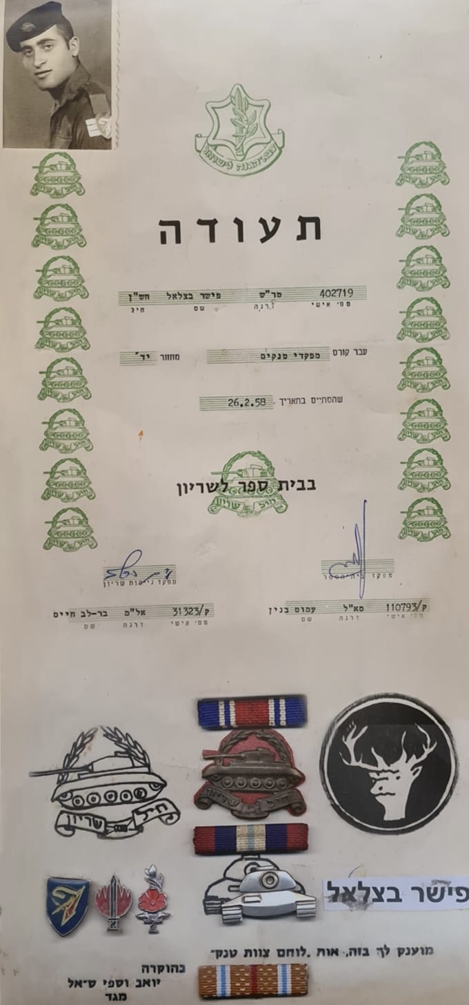Ein Zertifikat der Israelischen Verteidigungsstreitkräfte