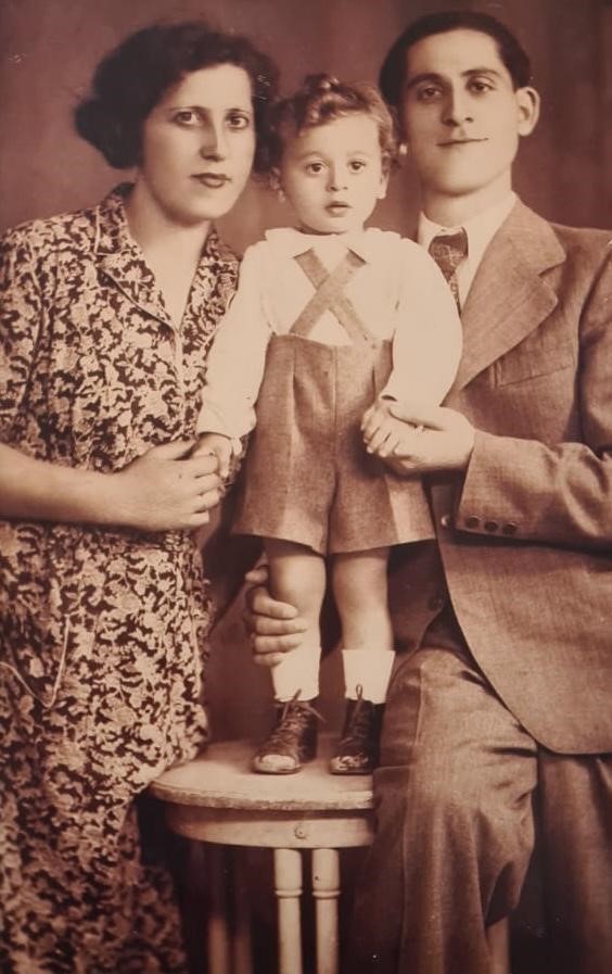 Bezalel and his parents during the war