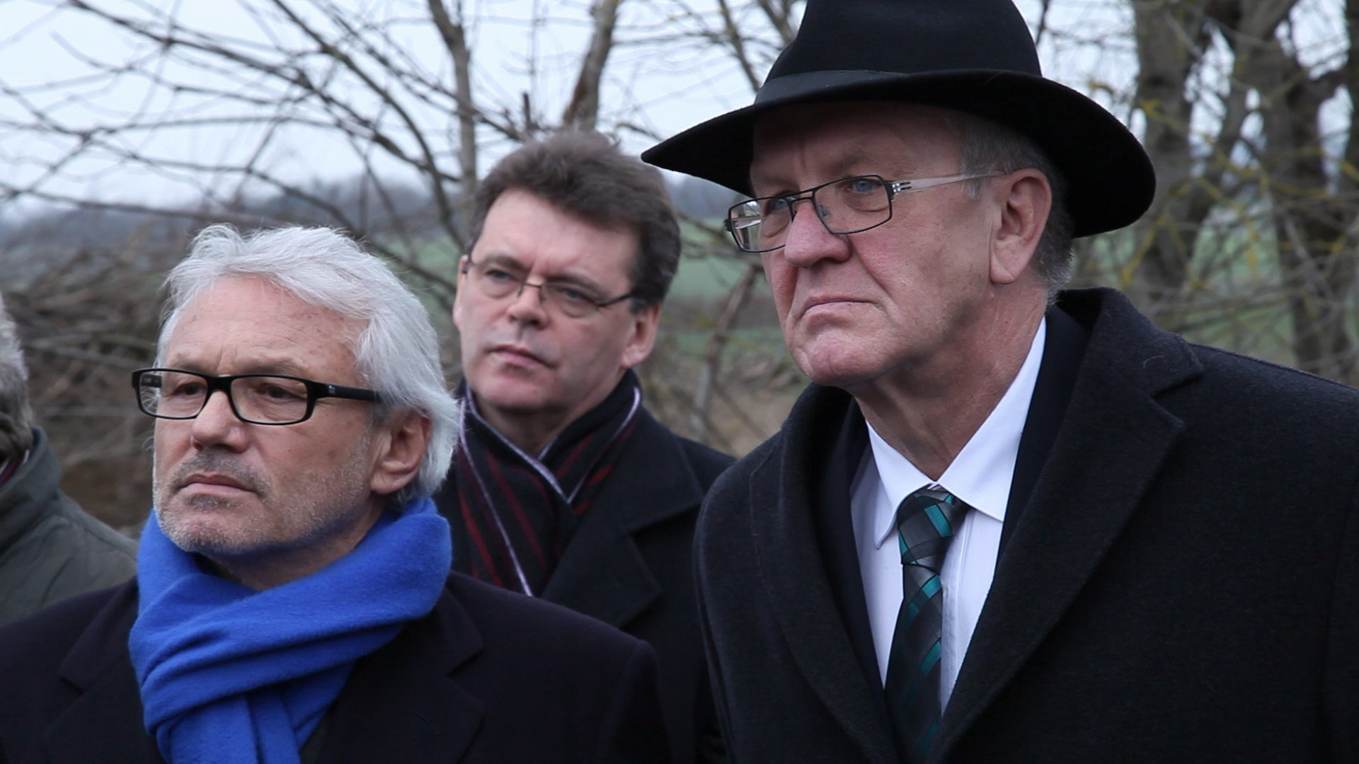 With Ministerpräsident Winfried Kretschmann at the memorial in Tailfingen