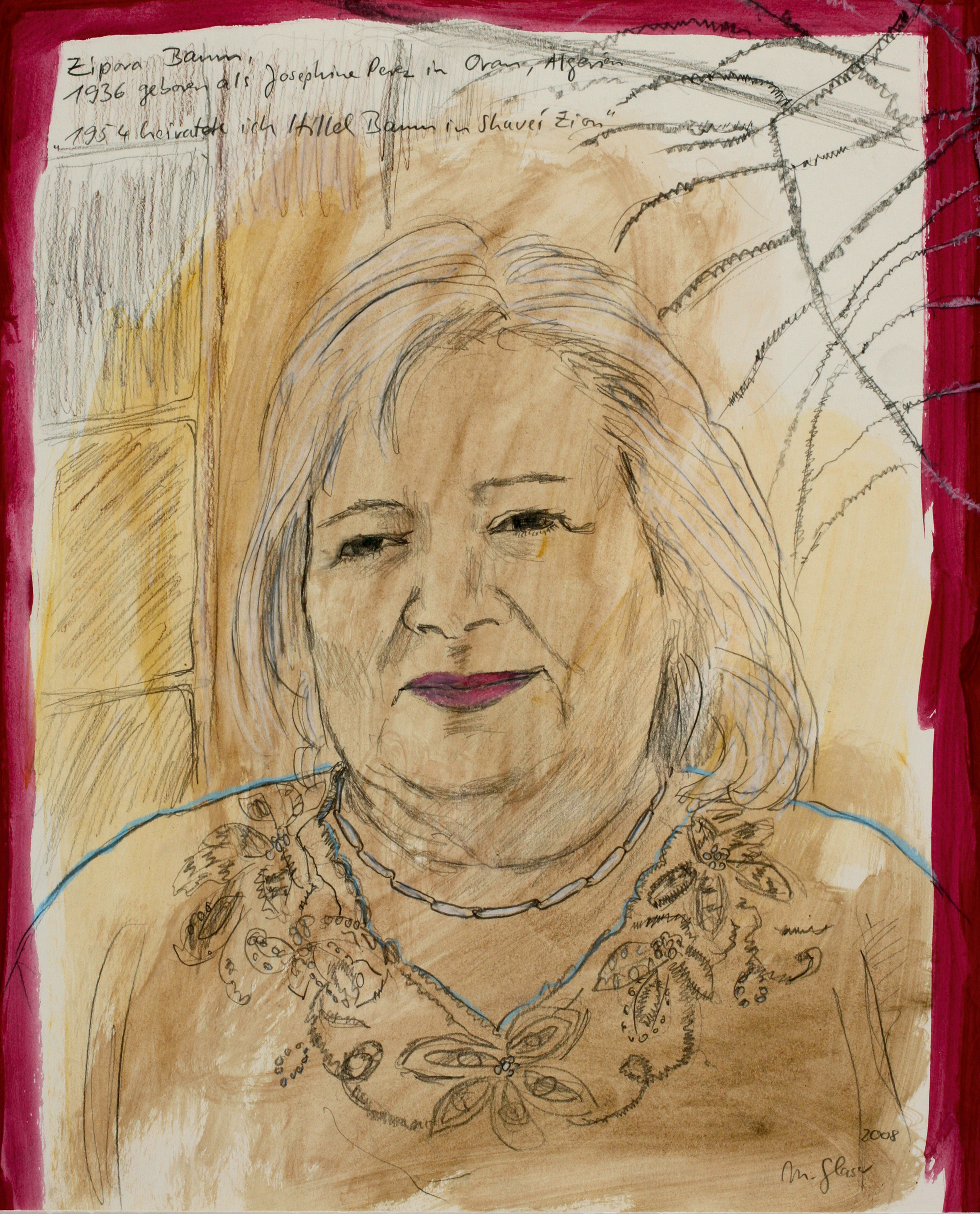 Portrait of Zipora Baum née Perez by Marlis Glaser.
