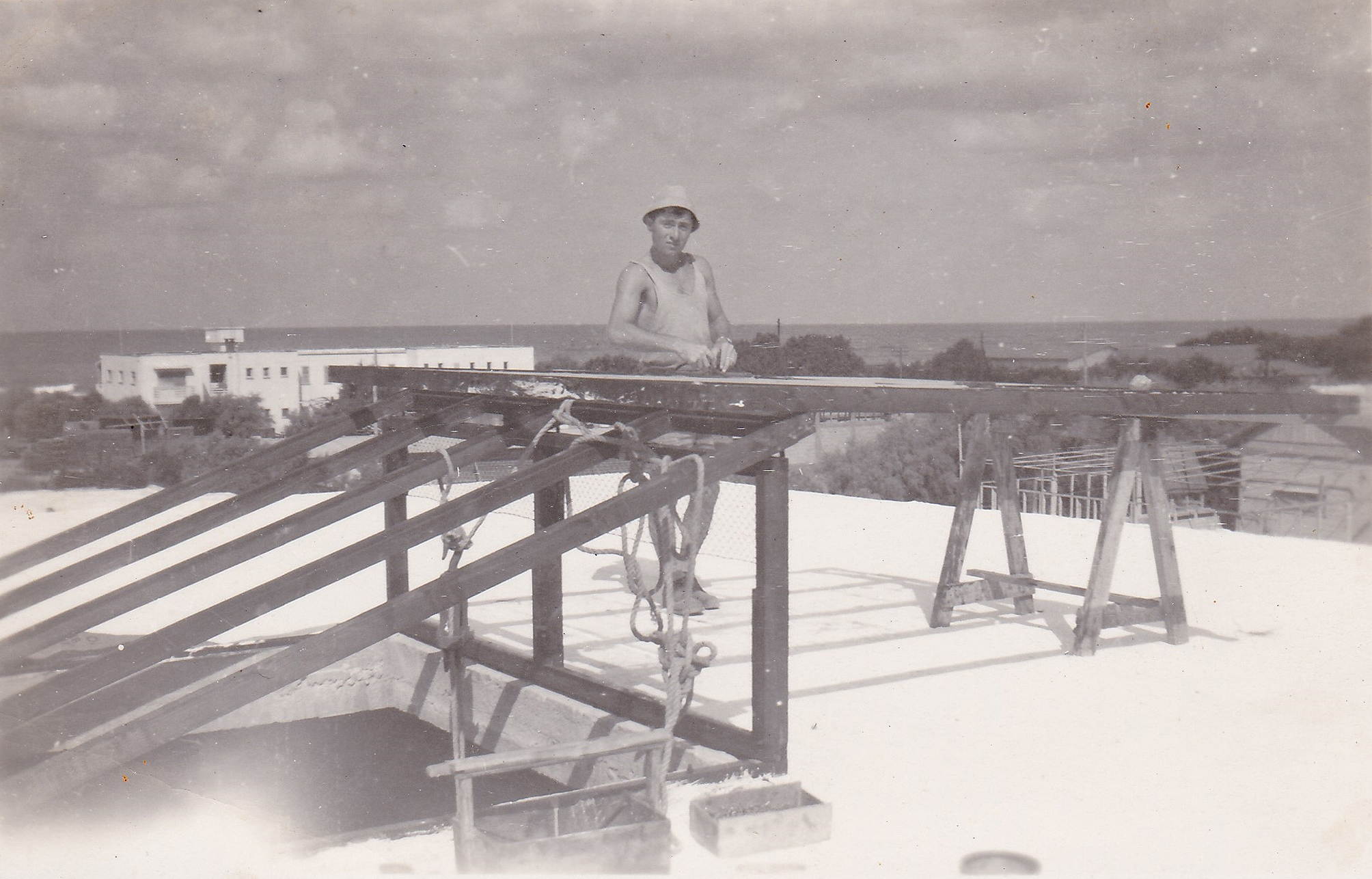 Hillel at work as a carpenter.