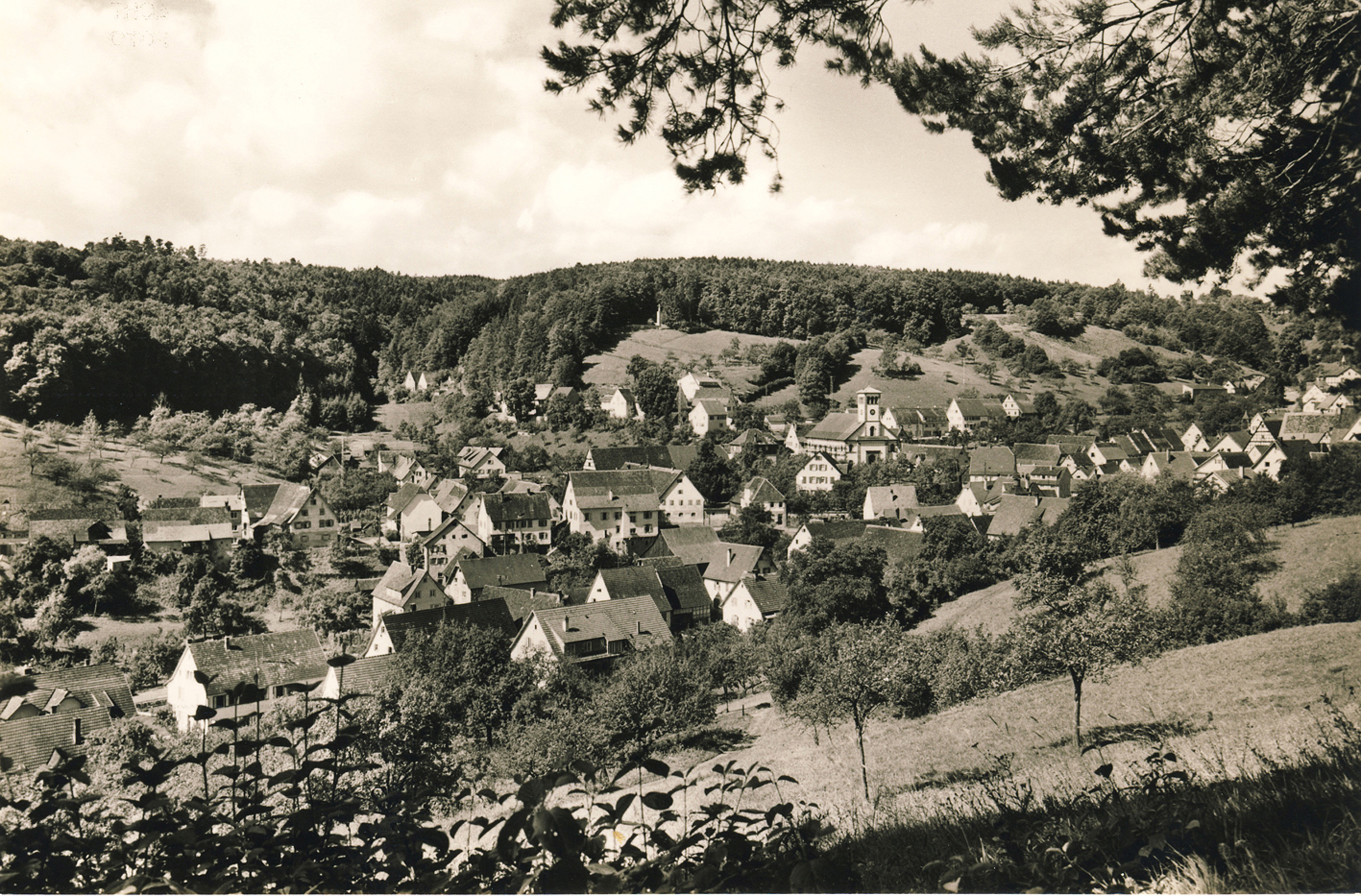 View of Rexingen on an old postcard.