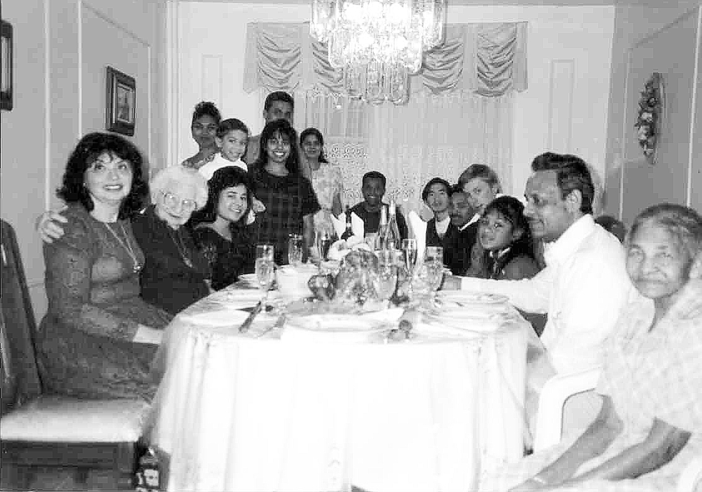 Inge Auerbacher and her mother with Indian neighbors on Thanksgiving Day 1995.