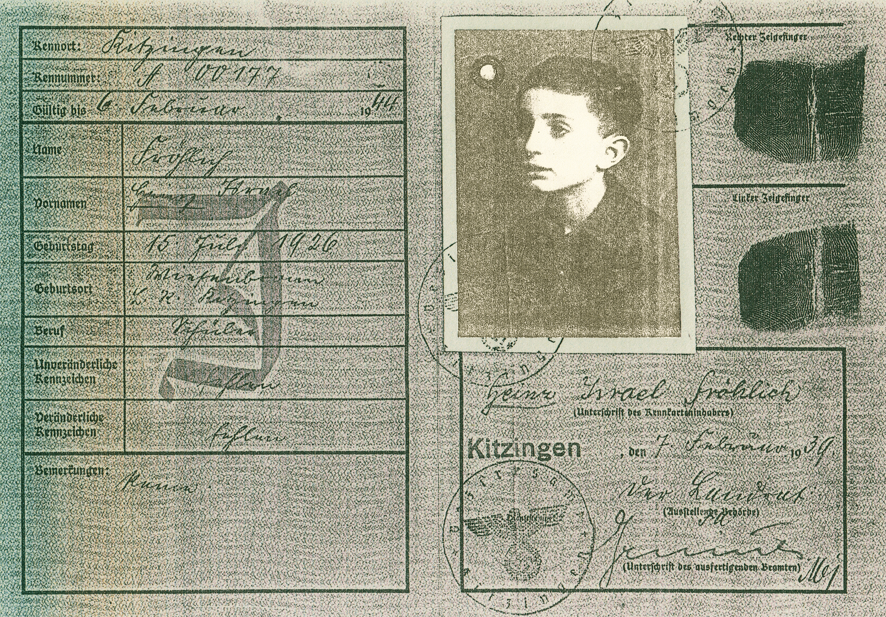 Heinz Fröhlich's passport.