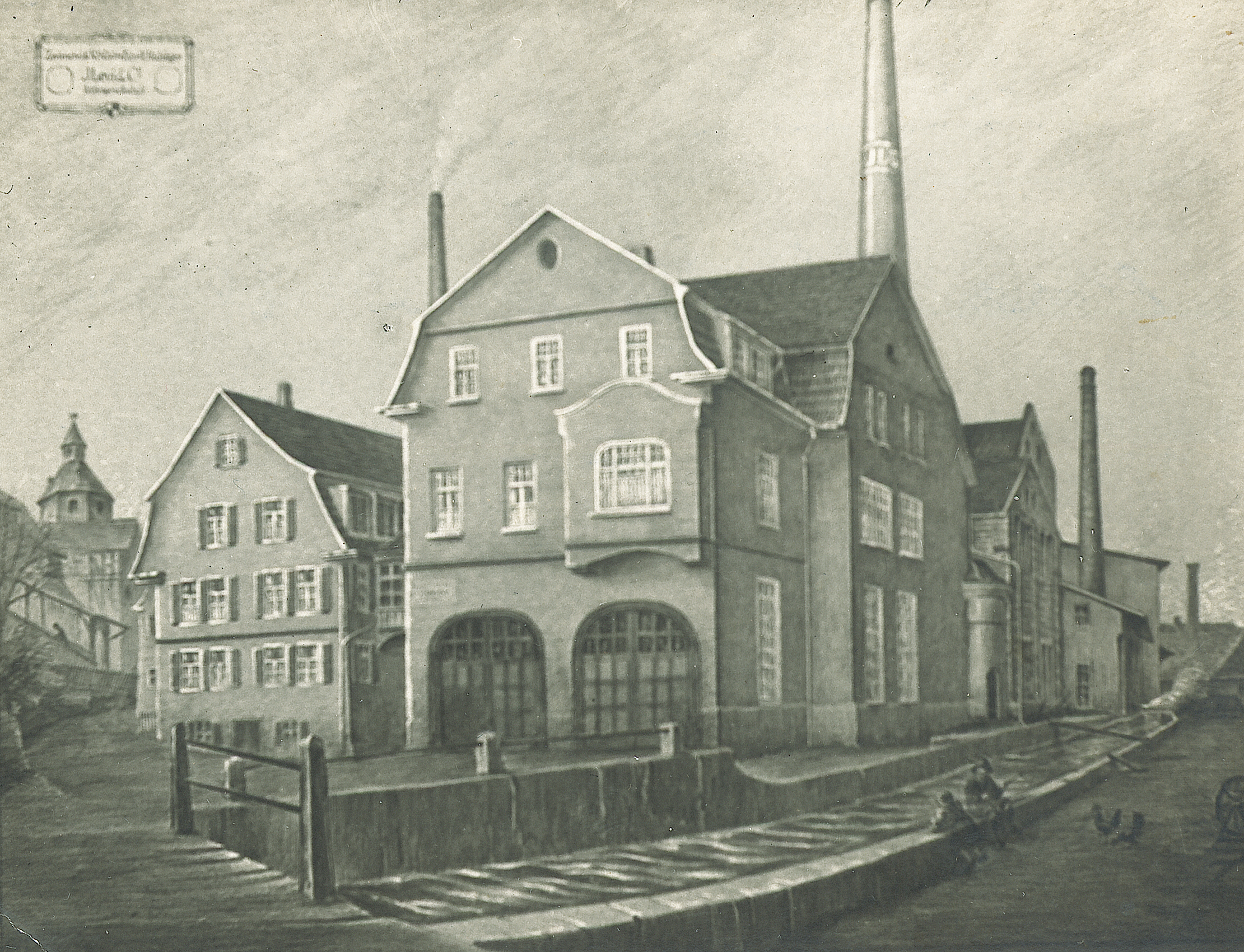 Firma Levi & Co. am Mühlkanal in Hechingen