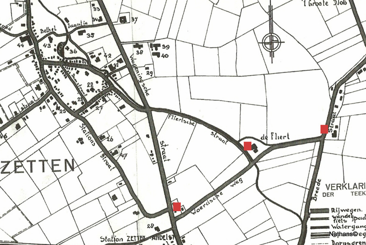 Eine Karte von der Lage des Bauernhofs, auf dem sich Max während des Zweiten Weltkriegs versteckt hielt. 