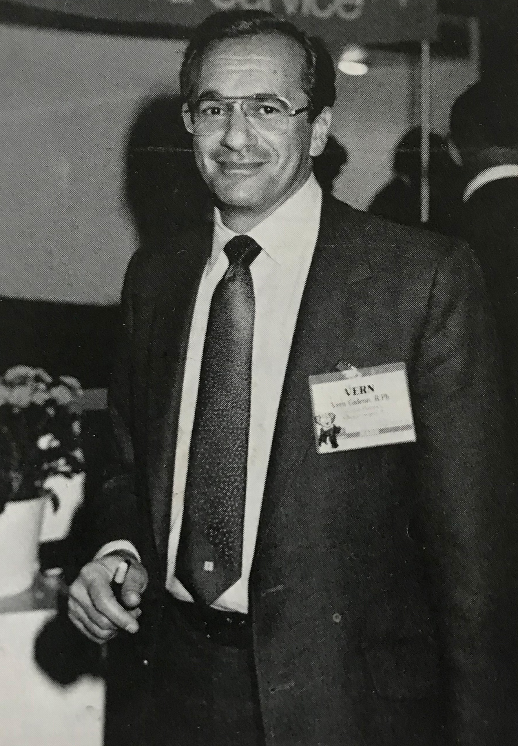 Vern Gideon as a pharmacist in the U.S., 1986.